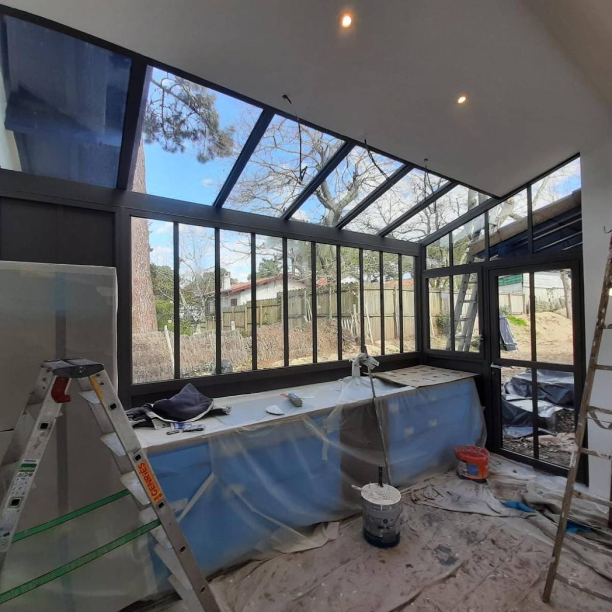 Verrière cuisine maison sur le bassin d'Arcachon