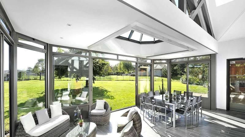 veranda aluminium toit plat en Gironde